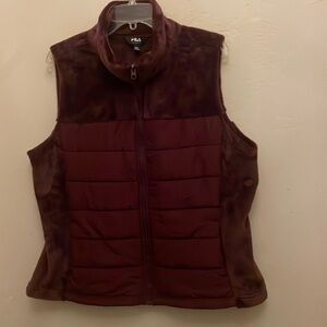 FILA Faux Fur Puffer Vest womens !  XXL